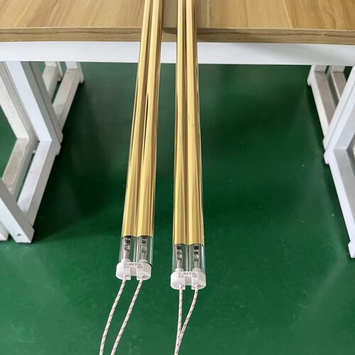 半镀金中波红外线加热管 中波发热管 石英电加热管 电阻丝加热管