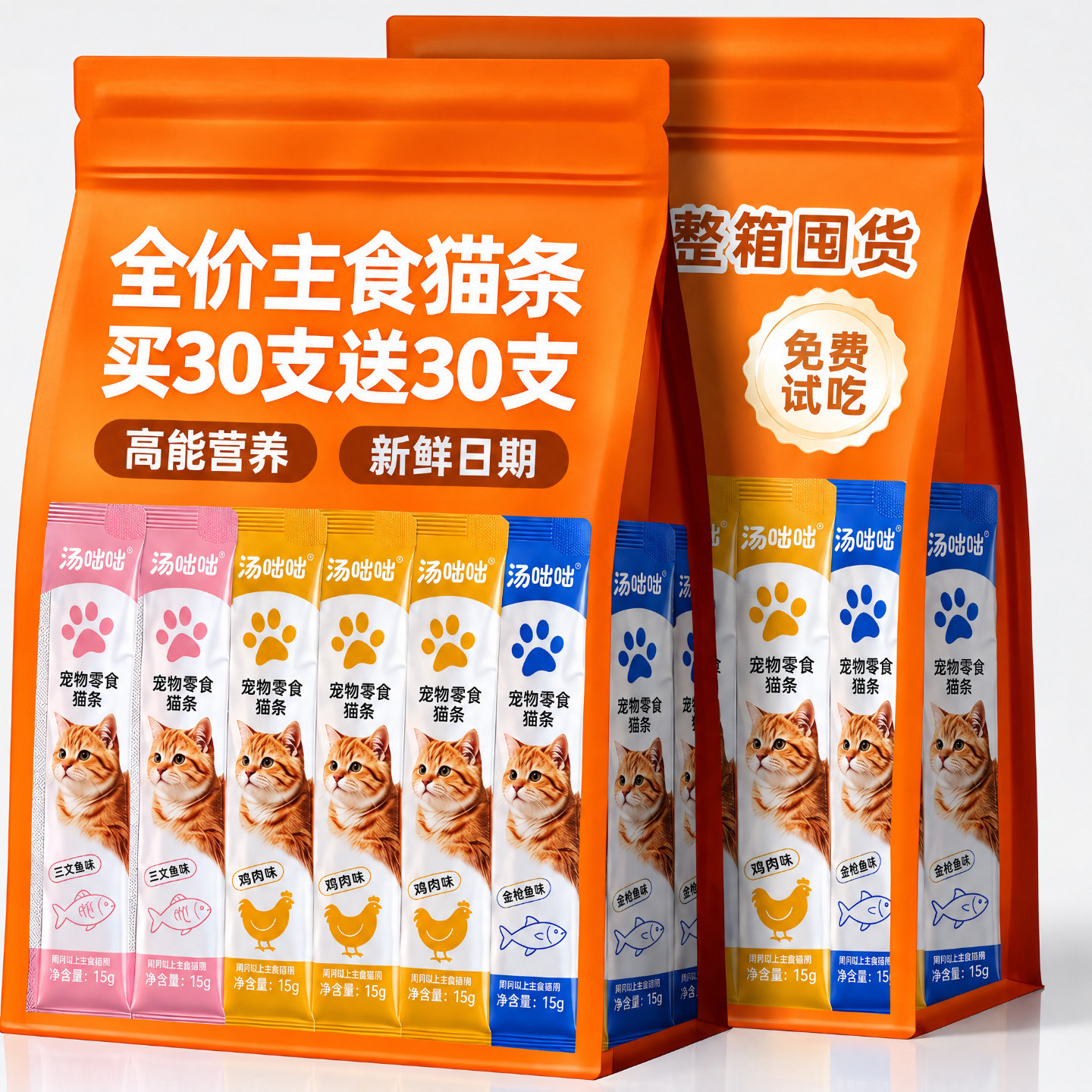 汤咄咄猫条零食营养补水湿粮主食