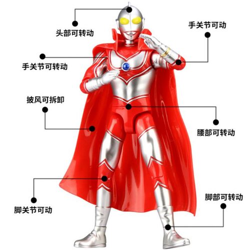 正版锦江奥特超人玩具初代泰罗艾斯手办人偶14处关节可动带披风