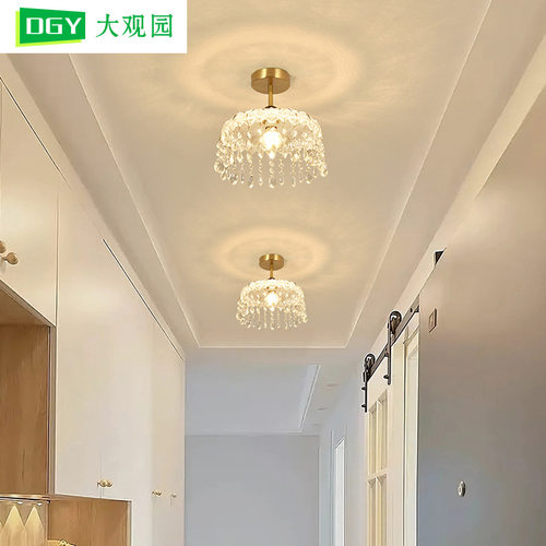 过道灯走廊灯具现代简约吸顶灯法式水晶衣帽间入户玄关阳台灯L271