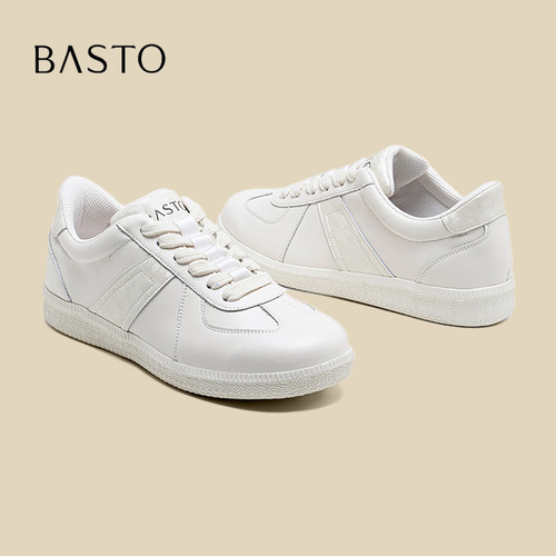 BASTO/百思图闪穿德训小白鞋