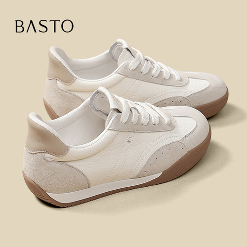 BASTO/百思图复古真皮阿甘德训鞋