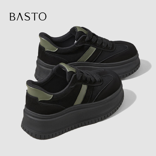 BASTO/百思图松糕底百搭德训鞋