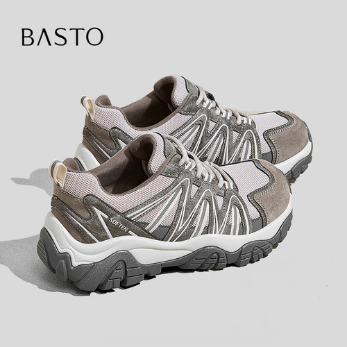 BASTO/百思图网面透气徒步休闲鞋