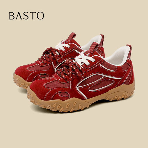 BASTO/百思图闪穿厚底德训鞋