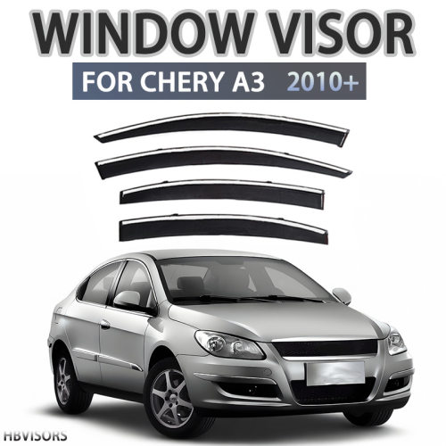 适用于CHERY A3奇瑞不锈钢晴雨挡雨板雨眉侧窗导流板Window visor