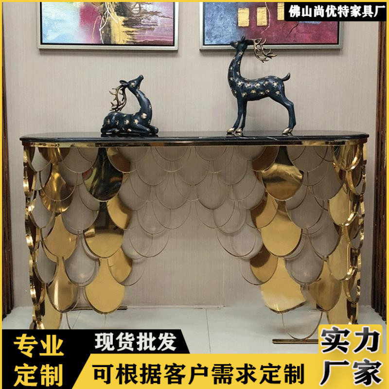 现货批发轻奢大理石玄关台门厅走廊玄关桌现代简约酒店玄关桌子