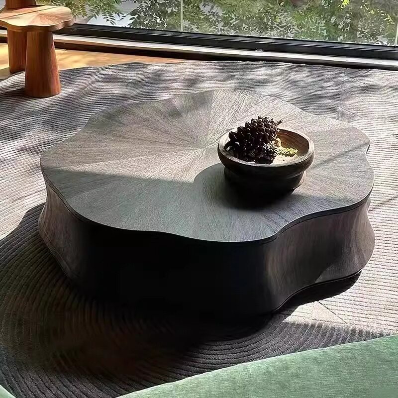 意式茶几现代简约客厅花朵型茶几圆茶几高级感云朵茶几组合图片