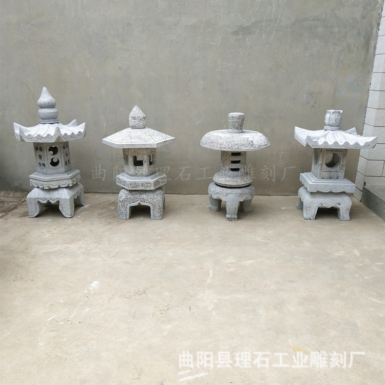 石灯笼中式造景青石灯笼仿古石头草坪灯照亮日式庭院石灯园林摆件