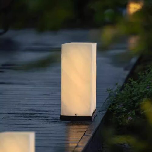 跨境户外仿云石草坪灯防水庭院灯现代简约花园地插灯园林装饰柱灯