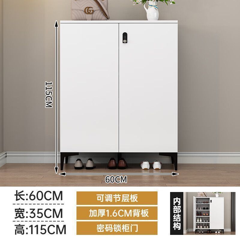 家用带锁鞋柜防盗走廊楼道储物柜室外大容量鞋架多层玄关门口鞋柜图片