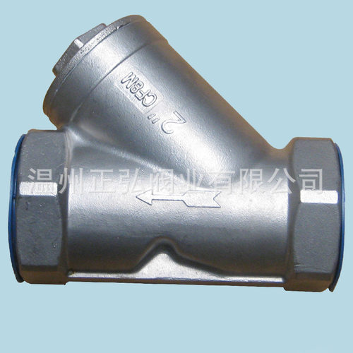 304不锈钢Y型过滤器DN50 内丝过滤器 2寸内螺纹过滤阀 CF8M过滤器