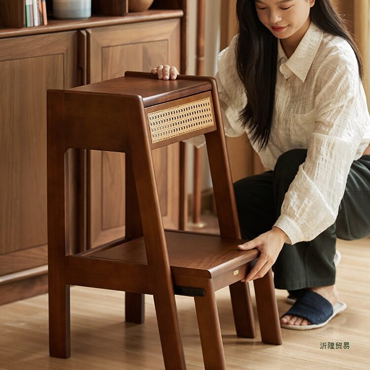实木凳家用创意多功能穿鞋凳两用厨房客厅登高爬高两步阶梯凳高凳图片