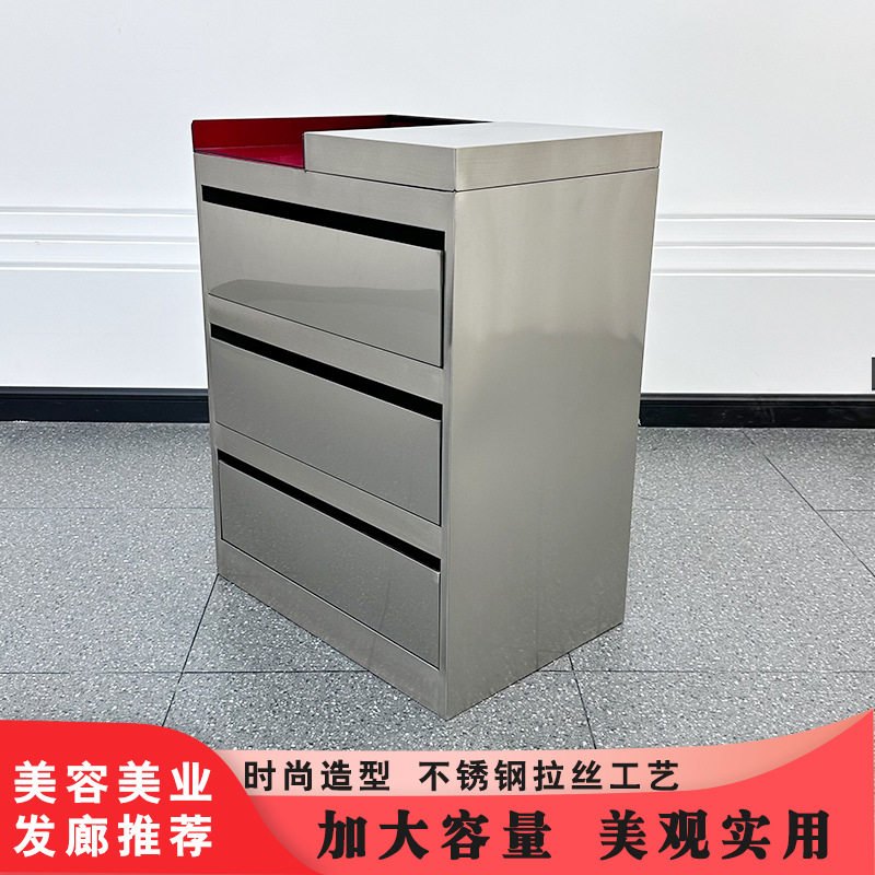 美发店工具柜不锈钢剪发柜子发廊储物柜小柜推车简约理发店工具柜图片