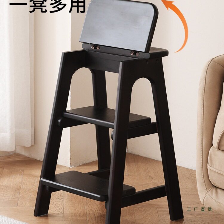 实木梯凳家用多功能梯子凳子两用可折叠登高楼梯人字梯室内吧台凳图片