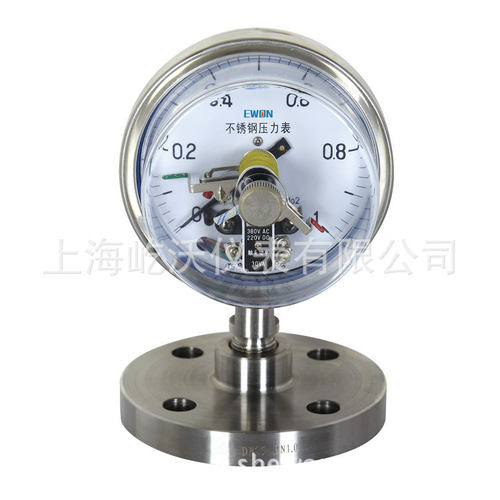 不锈钢电接点隔膜压力表法兰式YXC-100H/MF1.0MPA亮壳DN25