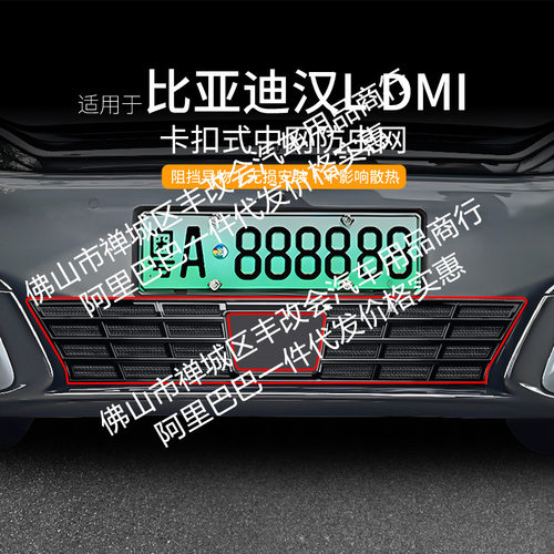 适用比亚迪汉LDM汽车防虫网前脸中网专用改装装饰条汽车配件
