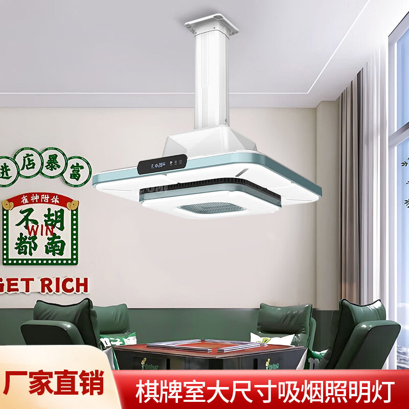 棋牌室双层照明吸烟灯管道外排商务大尺寸吸烟酒楼茶馆空气净化灯