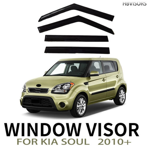 适用于2010+KIA SOUL秀儿晴雨挡雨眉遮雨档黑武士Window visor