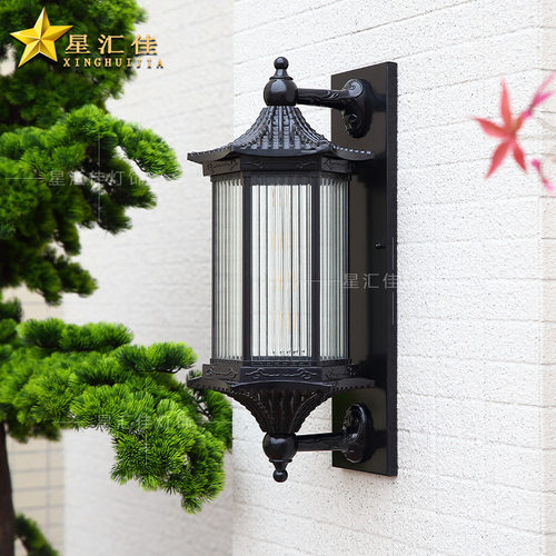 太阳能户外壁灯新中式别墅大门口柱子围墙阳台室外防水庭院外墙灯