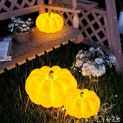 南瓜灯太阳能防水户外别墅南瓜灯手提庭院花园氛围草坪灯具落地灯图片