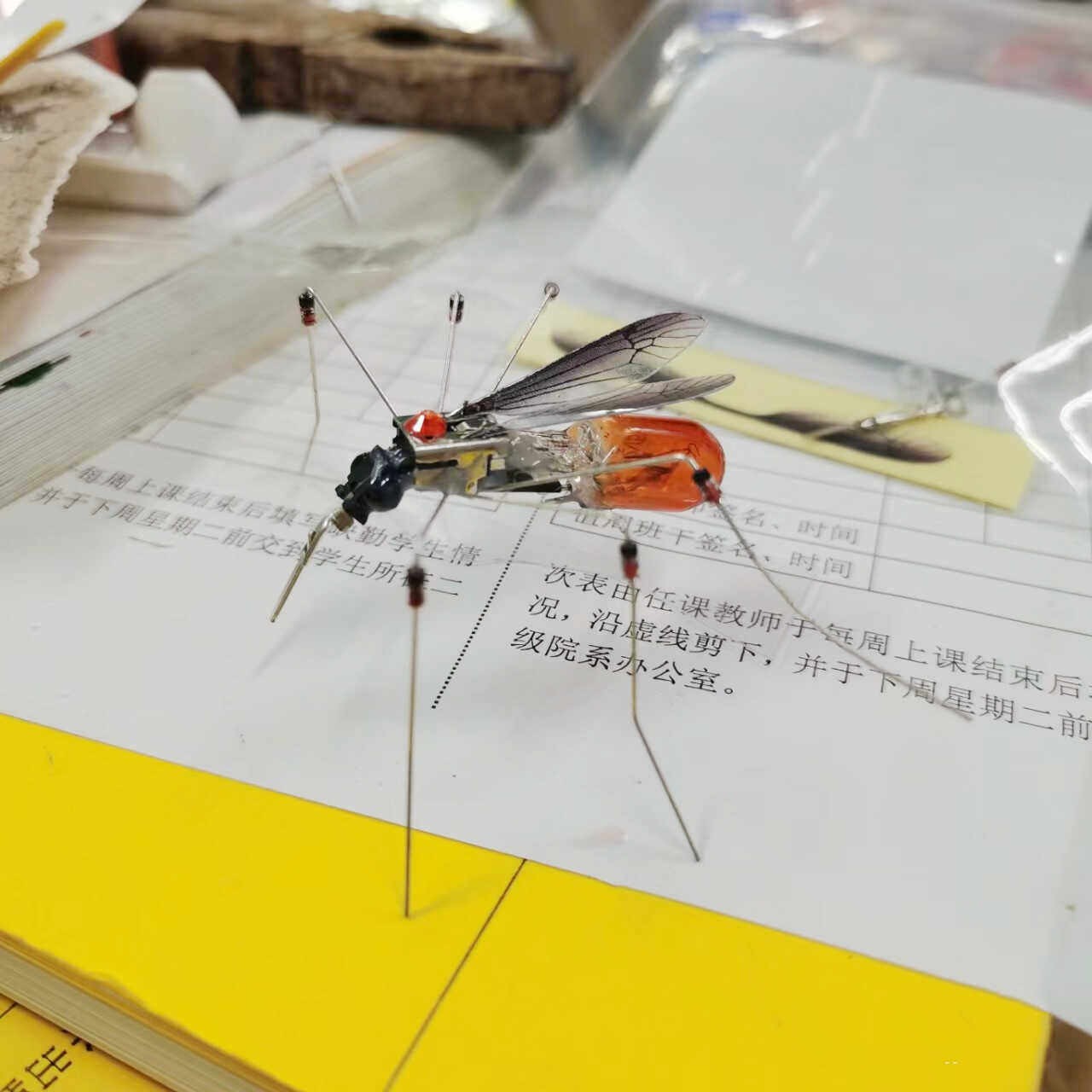 蚊子机器人科技小制作小发明diy材料电子朋克蚊子昆虫机器人创意