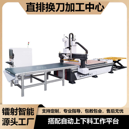 自动上下料直排换刀加工中心板式家具数控开料机生产线数控开料机