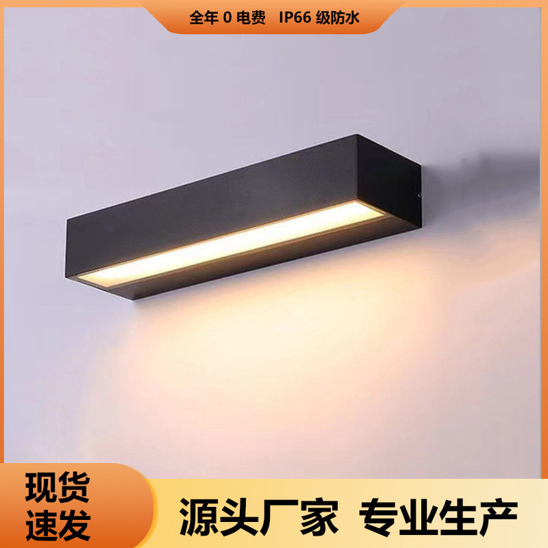 户外防水壁灯庭院露台墙壁装饰灯门口招牌灯极简卧室长条入户门图片