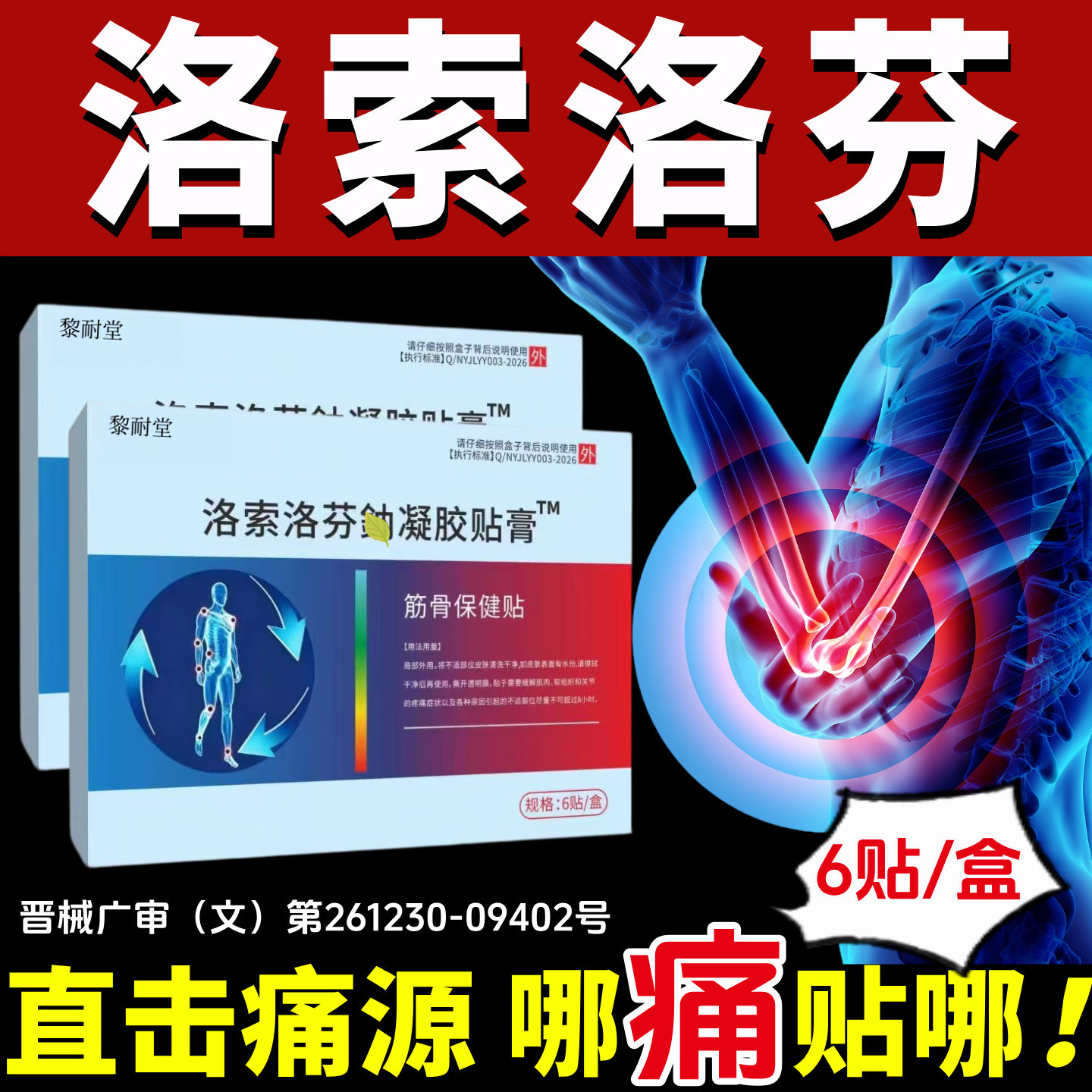 洛索络分芬凝胶贴膏鈉膏药贴剂片官方旗舰店适用于缓解软组织膏药