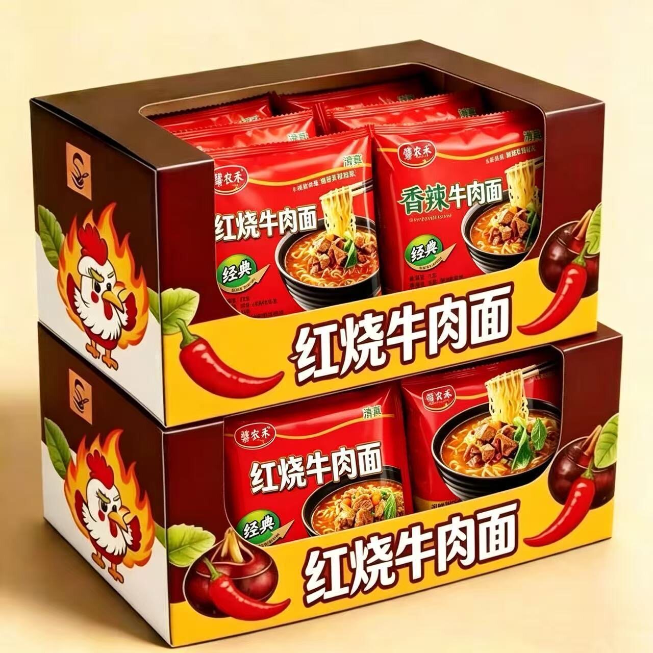 【整箱24包】经典红烧口味牛肉面香辣方便面特价混装特价速食批发