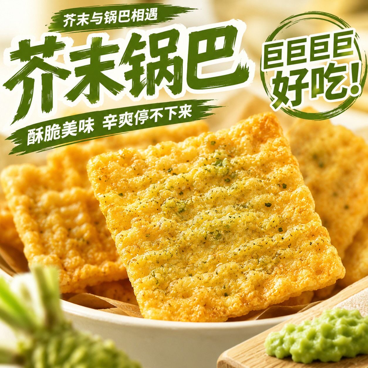 【特价80包】芥末黄油味锅巴风味浓郁便携包装零食休闲办公室追剧