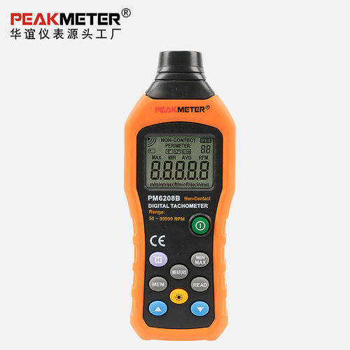 厂家直销 PEAKMETER/华谊PM6208B数字转速计非接触式转速仪转速表