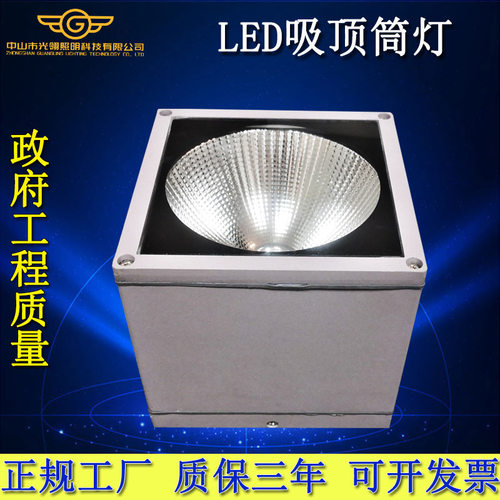 户外防水LED筒灯走廊明装吸顶方形吊灯格栅CPB射灯20W30W