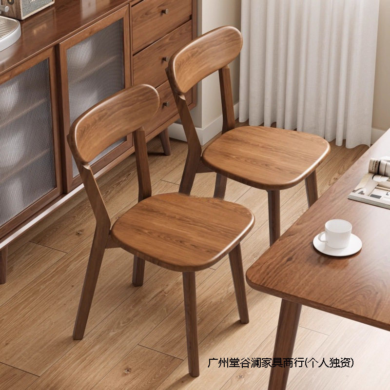 实木椅子家用餐椅靠背餐桌椅商用中式复古餐厅凳子意式洽谈椅图片