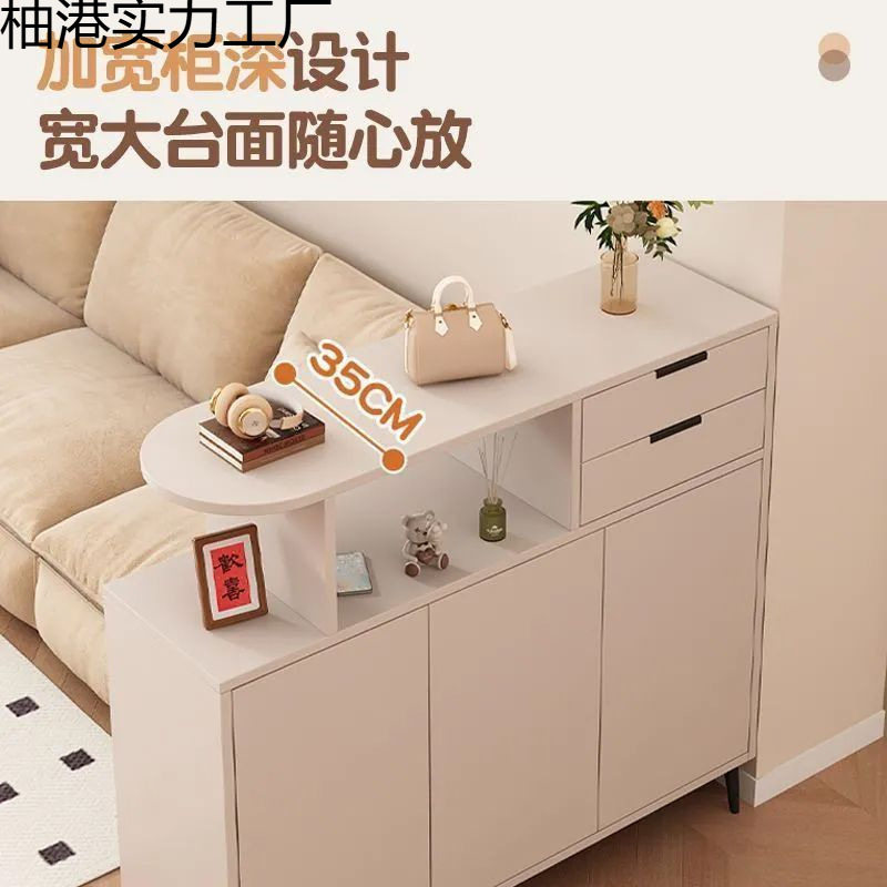 入户玄关柜正对门一体鞋柜小户型沙发边柜现代简约实木客厅隔断柜图片