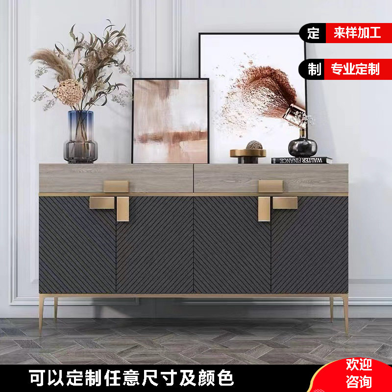 轻奢玄关柜简约入户门厅隔断装饰柜客厅靠墙储物柜意式岩板餐边柜