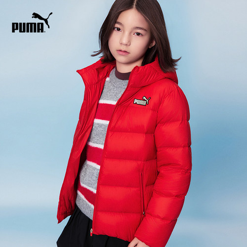 PUMA彪马童装2026冬季新款儿童羽绒服连帽轻盈保暖舒适