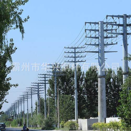 法兰连接钢管杆 35KV钢管塔 单回路电力钢杆 终端钢制电力杆批发