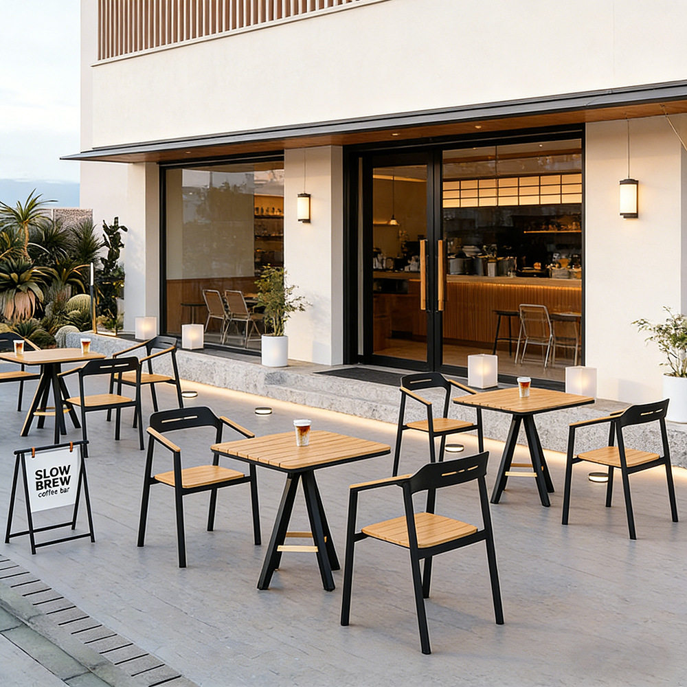 UN酒吧咖啡厅外摆户外桌椅组合烧烤店清吧餐厅露台露天庭院花园图片