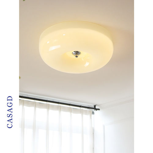 奶油风卧室吸顶灯法式布丁餐厅客厅灯中古阳台玄关灯复古灯具casa