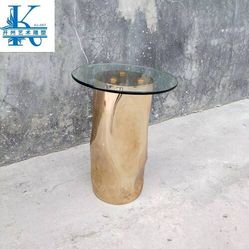 电镀异形雕塑茶几酒店大堂样板房客厅艺术摆设玄关现代风装饰品