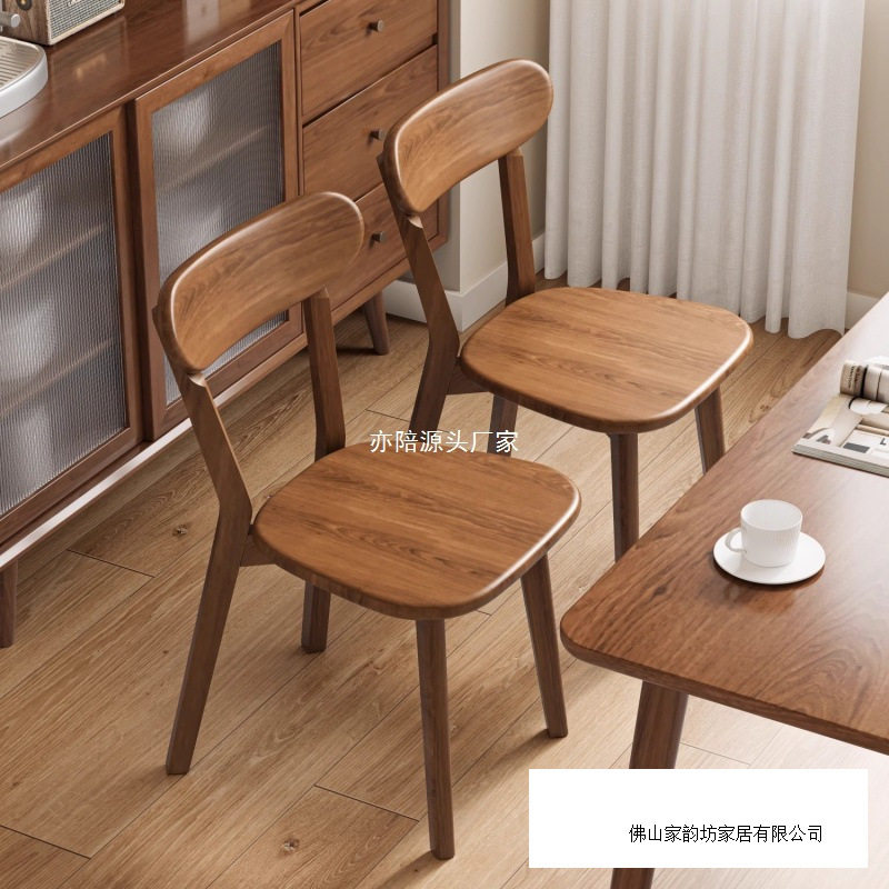 实木椅子家用餐椅靠背餐桌椅商用中式复古餐厅凳子意式洽谈椅图片