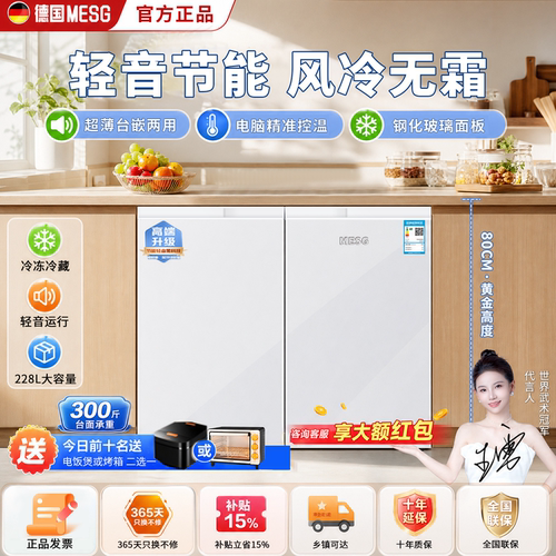 MESG冰箱台嵌两用228L轻音节能