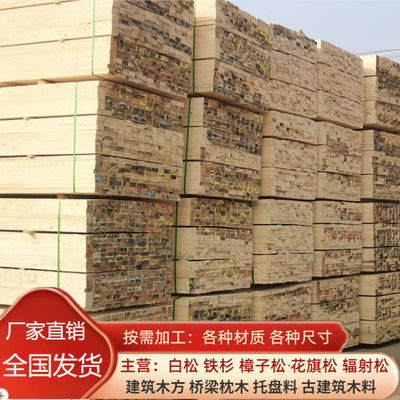 供应白松木方建筑木方工地用白松条子抛光烘干材特殊规格按需加工