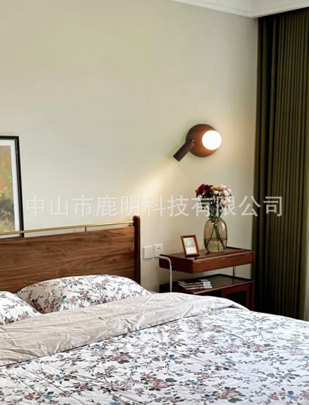 中古风复古床头装饰壁灯卧室装饰过道走廊可调节极简旋转壁画射灯图片