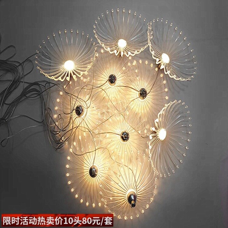 新款婚庆道具蒲公英吊灯发光透明亚克力飞鸟吊灯蝴蝶吊灯婚礼装饰图片
