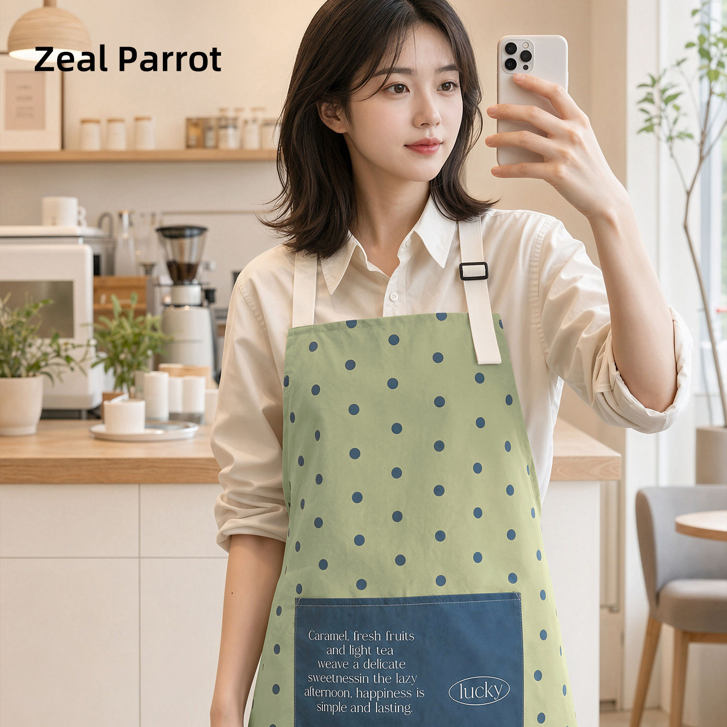 ZealParrot韩系波点时尚洋气围裙