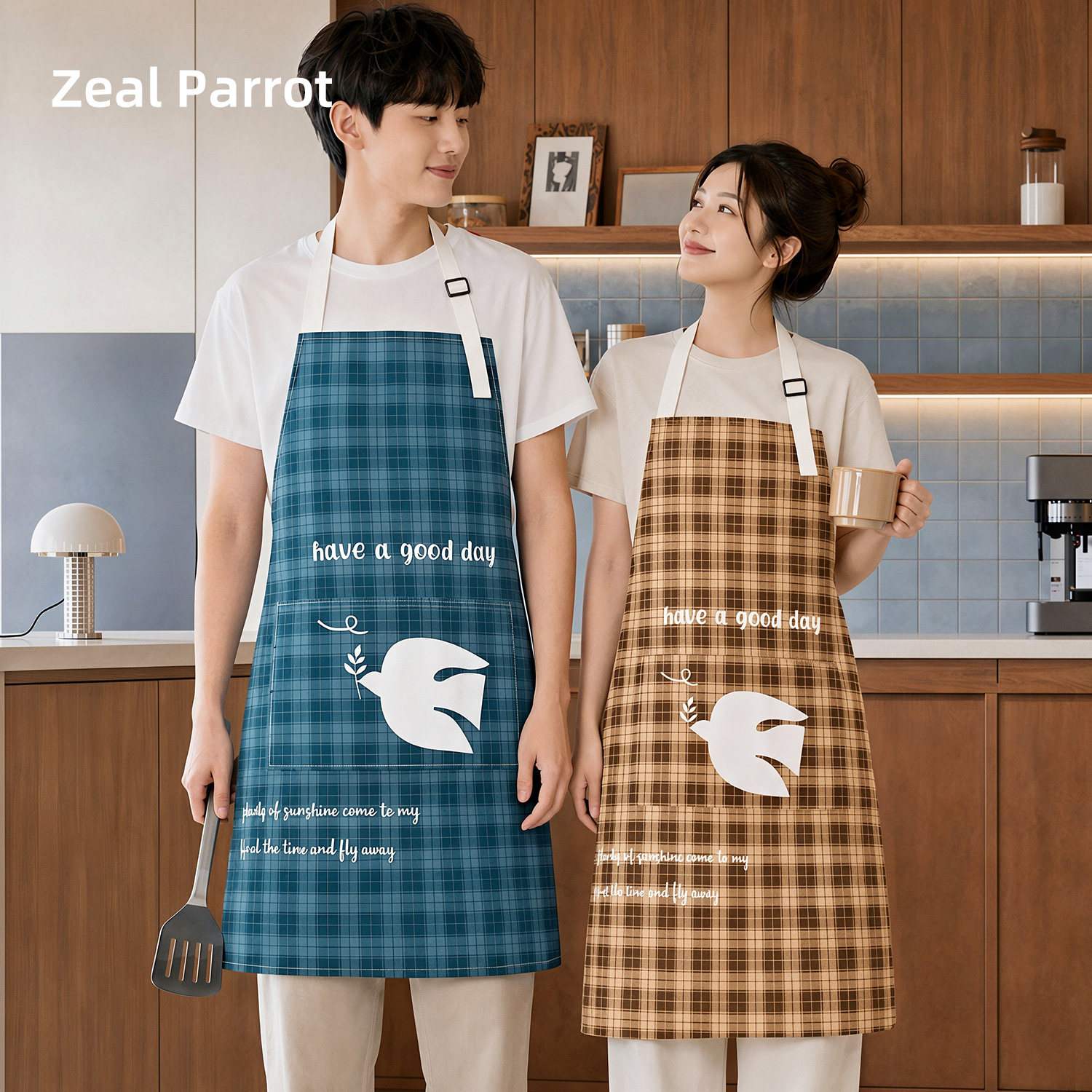 ZealParrot夏季薄款透气情侣围裙