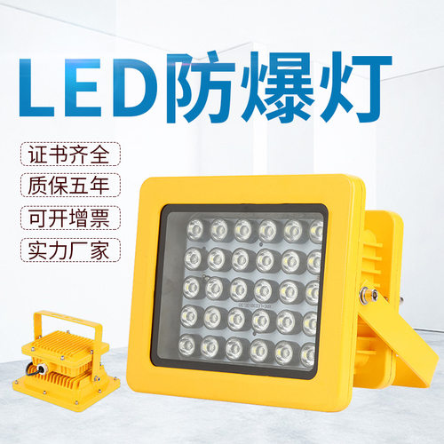 LED防爆灯20W30W40W50W60W70W化工厂仓库厂房应急照明 防爆投光灯