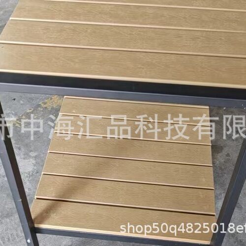 跨境直销塑木双层框架阳台防腐户外庭院露台营地商用移动置物架